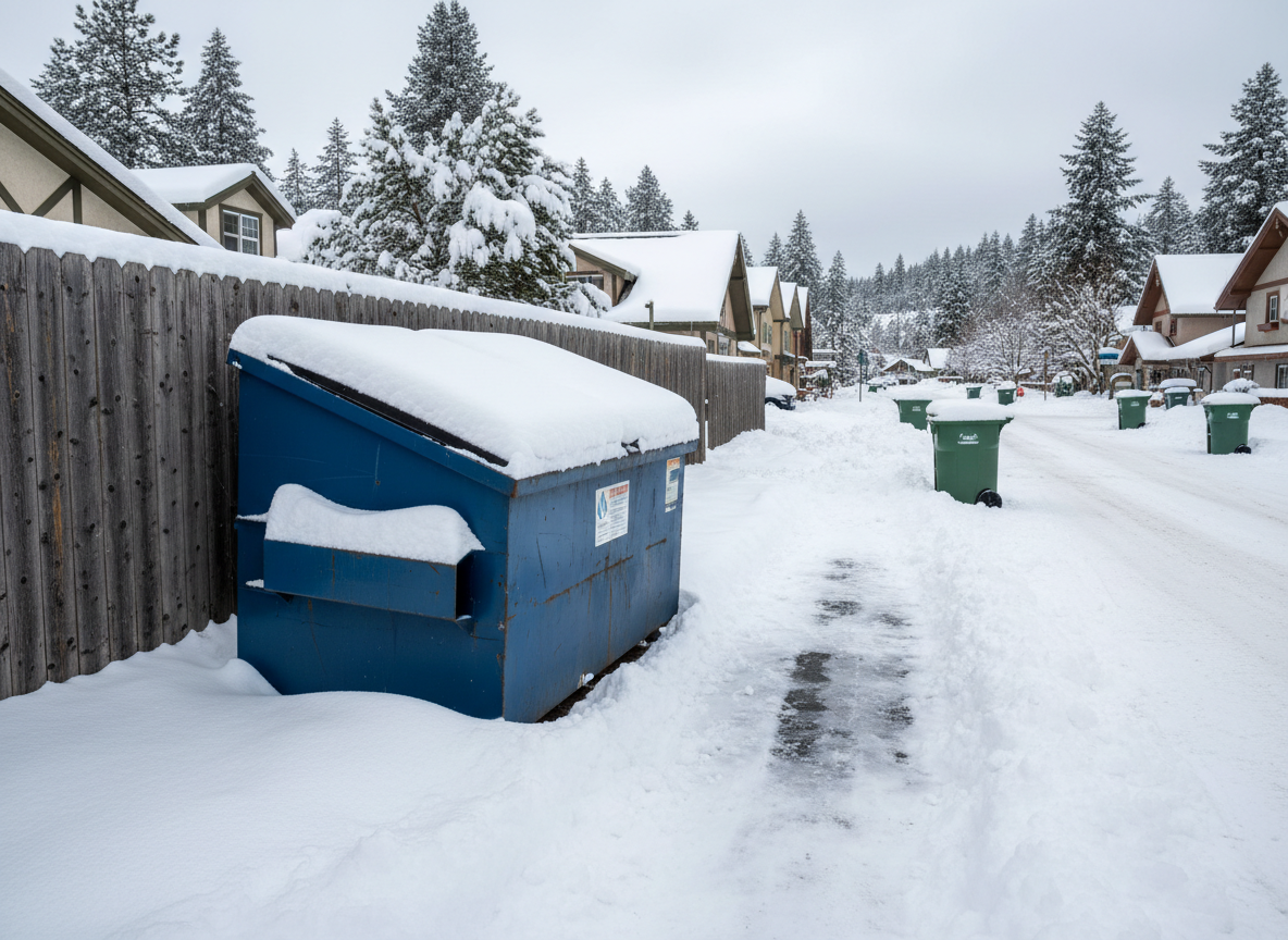 How Heavy Snow Affects Waste Container Placement in Leavenworth